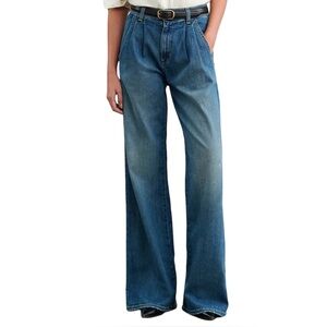Nili Lotan Flora Blue Flare & Wide Leg Jeans